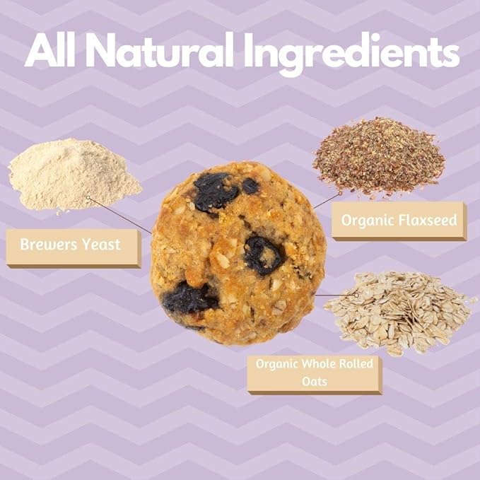 MilkBliss Wild Blueberry Soft Baked Oatmeal Lactation Cookies for Breastfeeding Support to increase