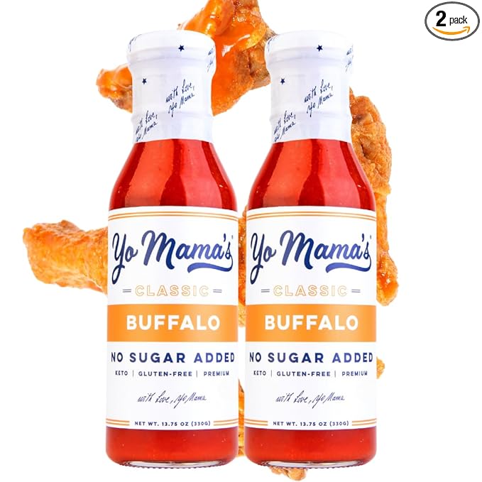 Yo Mama???Foods Keto Buffalo Dipping, Marinade & Wing Sauce - Pack of (2) - Low-Zero Carb, No Sugar