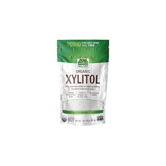 NOW Foods, Organic Xylitol, Pure with No Added Ingredients, Keto-Friendly, Low Glycemic Impact, Low