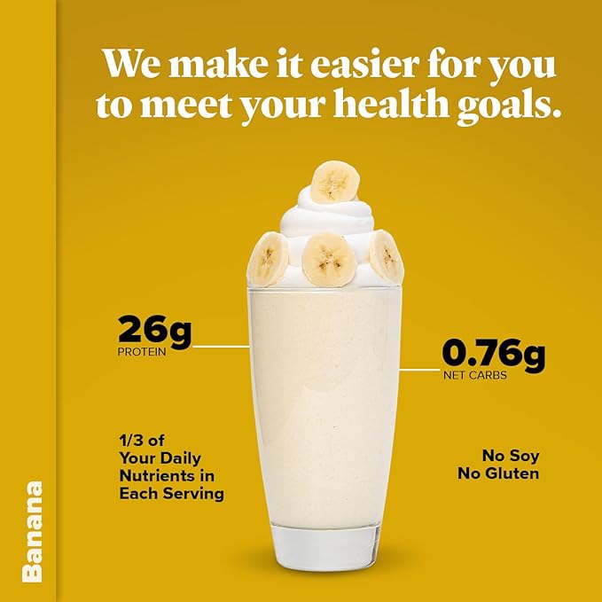 Keto Chow Banana - Keto Meal Replacement Shake Powder - Nutritionally Complete - Low Carb
