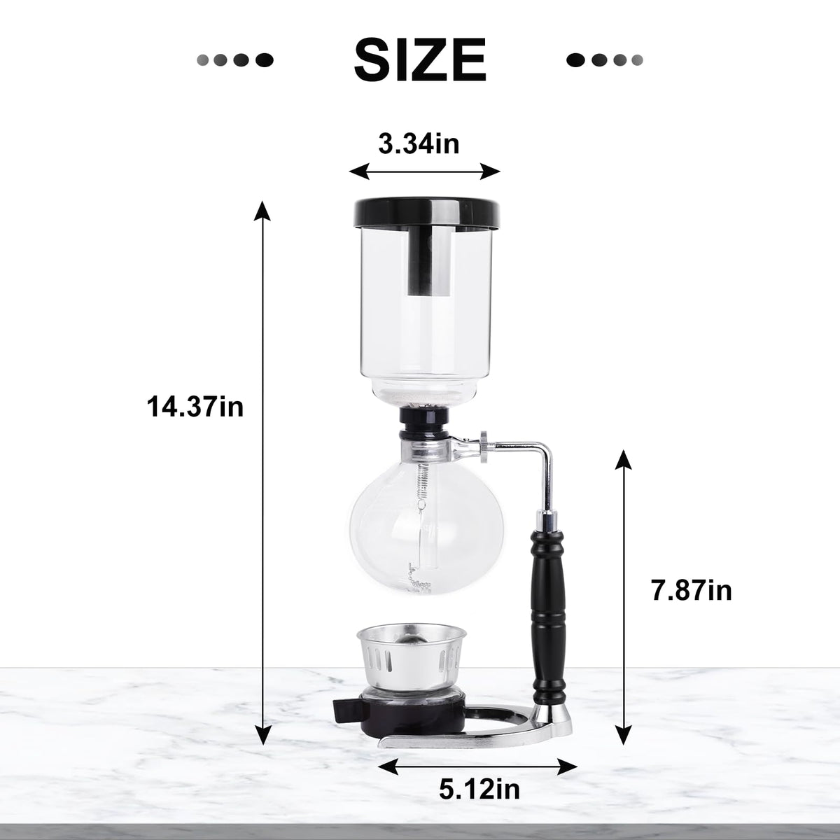 YUCHENGTECH Syphon Coffee Maker Tabletop Glass Siphon Pot Glass Technica Siphon Vacuum Coffee