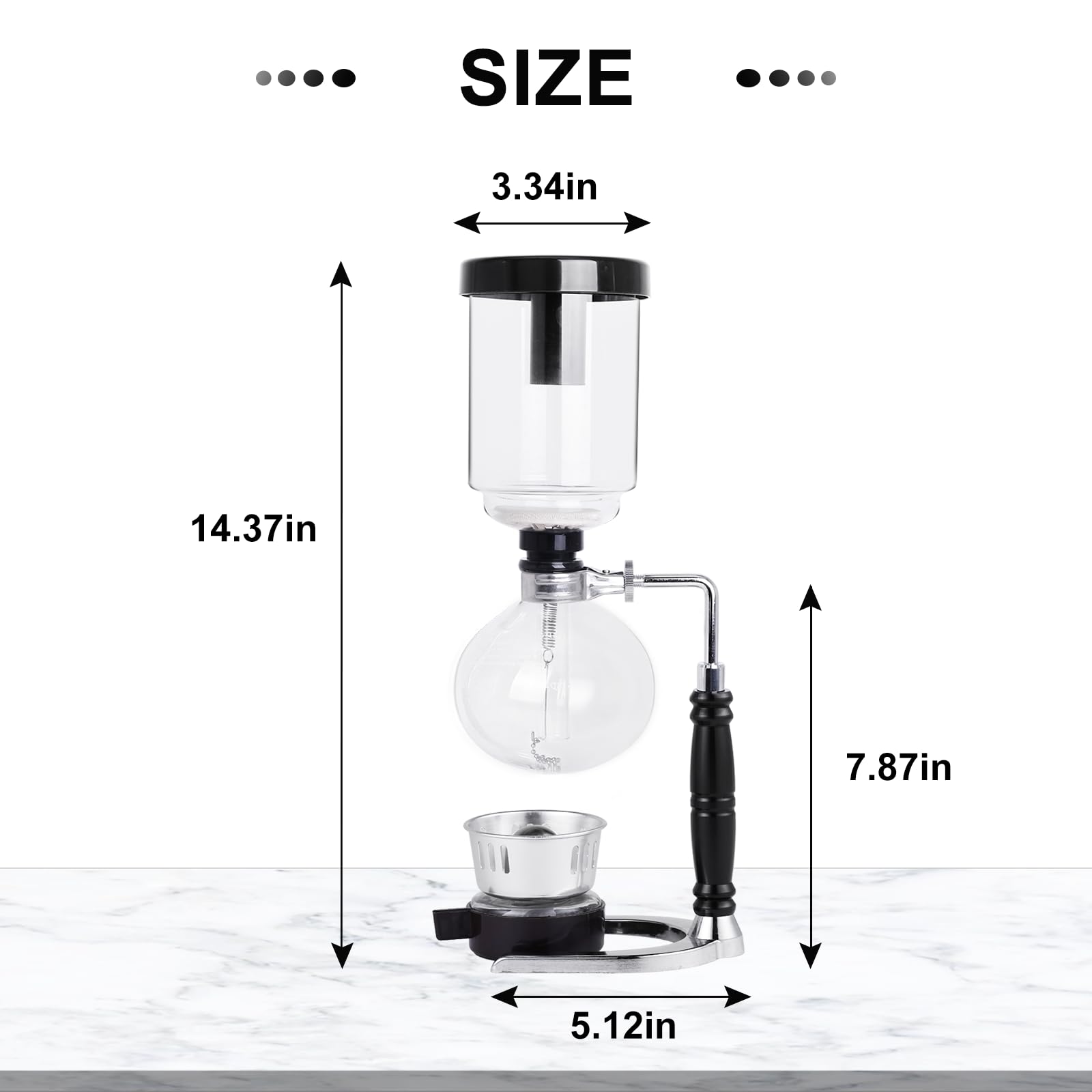 YUCHENGTECH Syphon Coffee Maker Tabletop Glass Siphon Pot Glass Technica Siphon Vacuum Coffee