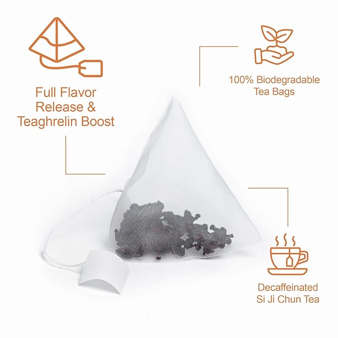 Jemutecha Decaffeinated Oolong 15 Tea Bags, 100% Pure Organic Award-Winning Tea, Refreshing &