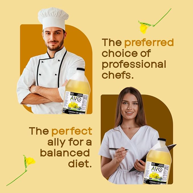 AVO ORGANIC CANOLA Oil Frying, Baking, Non-stick Saut챕ing, Salads, Vinaigrette, Marinades, Pan