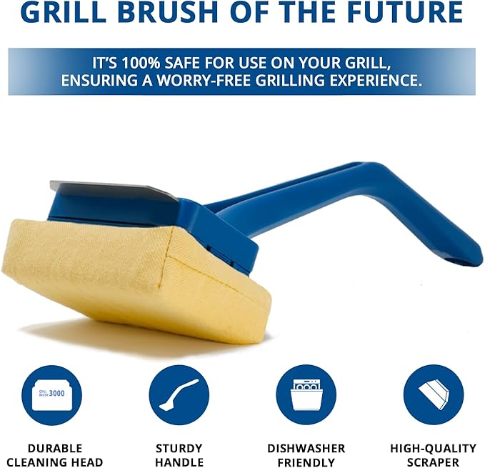 Grill Rescue BBQ Replaceable Scraper Cleaning Head, Bristle Free - Safe, Durable and Unique Scraper