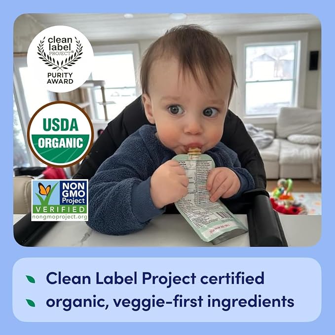 Cerebelly Baby Food Pouches ??Organic Dairy Free Smoothies for Toddlers | No Added Sugar, Fiber