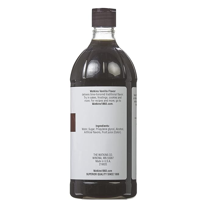 Watkins Vanilla Flavor, 32 Fl. Oz. Economy Sized Bottle, 1 Count (21902)