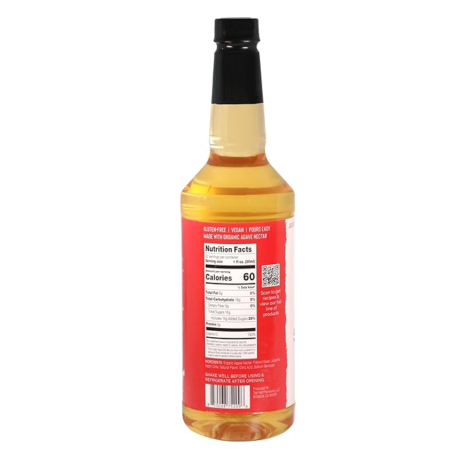 Top Hat Spicy Agave Nectar - Made with 100% Organic Agave Nectar, Hatch Chile & Jalape챰o - Lower