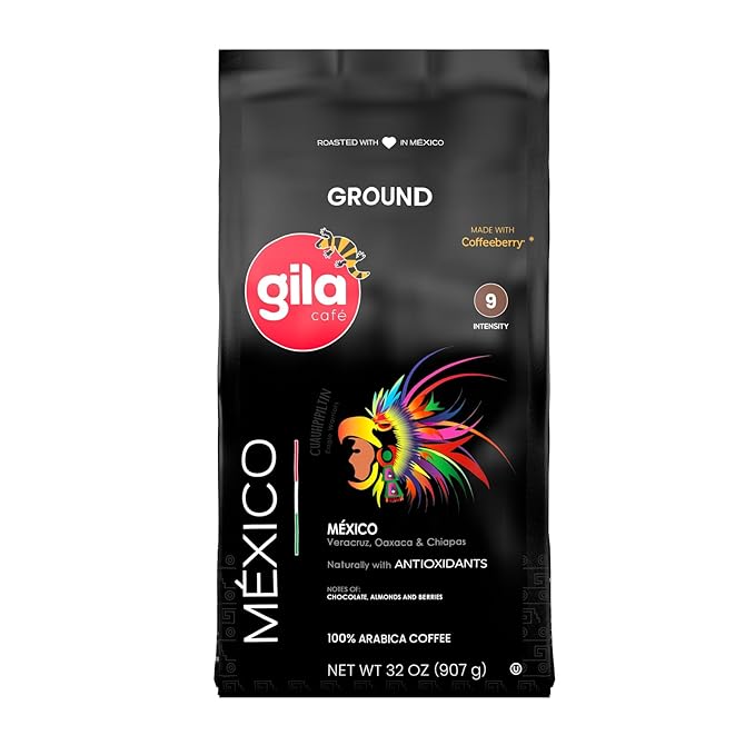 gila café Ground Coffee Medium Roast Mexico 32oz (1-Pack) - 100% Mexican Arabica Bean Coffee