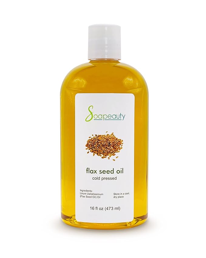 Soapeauty Flax Seed Oil Unrefined Cold Pressed 100% Pure and Natural | for Skin, Hair and DIY