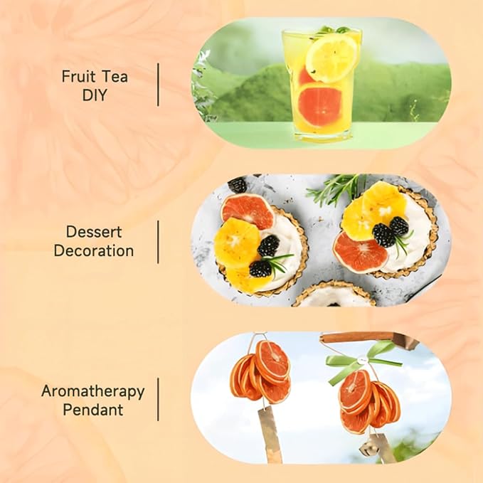Mkostlich Dried Grapefruit Slices, 250g/8.81oz Dehydrated Grapefruit for Cocktails, Red Grapefruit