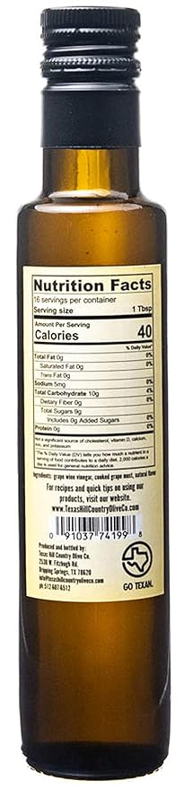 White Lemon Balsamic Vinegar - Gourmet Barrel Aged Infused Balsamic Vinegar - Great for Dressing