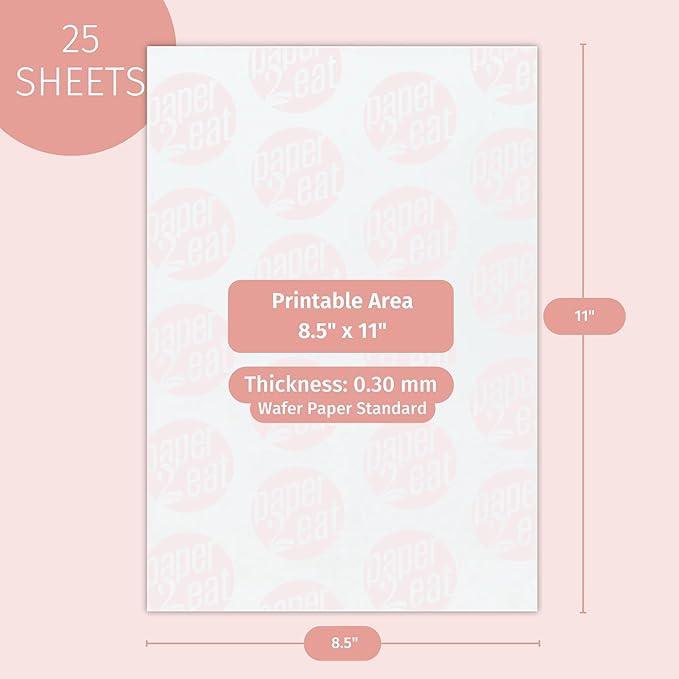 Printable Edible Wafer Paper Sheets from paper2eat (Burn-Away Combo/Plain)