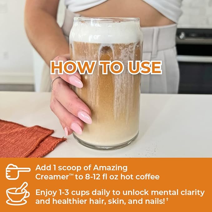 Superfoods Company Amazing Creamer with Collagen - Keto Creamer-Hyaluronic Acid & MCT Oil - Brain