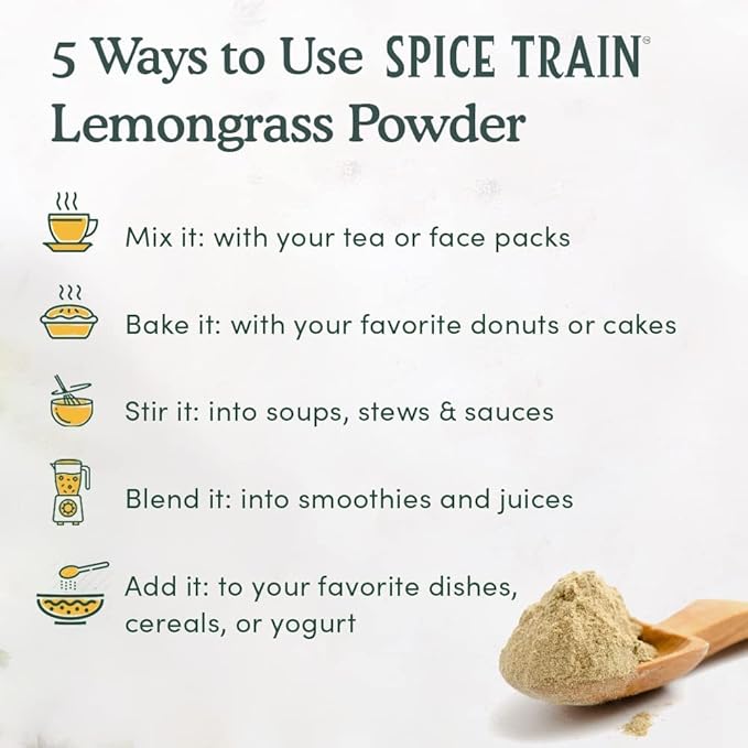 HANDPICK Lemongrass Powder (226g/8oz) Non GMO, Gluten Free, 100% Raw, Sourced from India, For