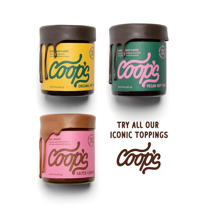 Coop's Original Hot Fudge & Salted Caramel Sauce (2- Pack): Gourmet, All Natural, Handcrafted