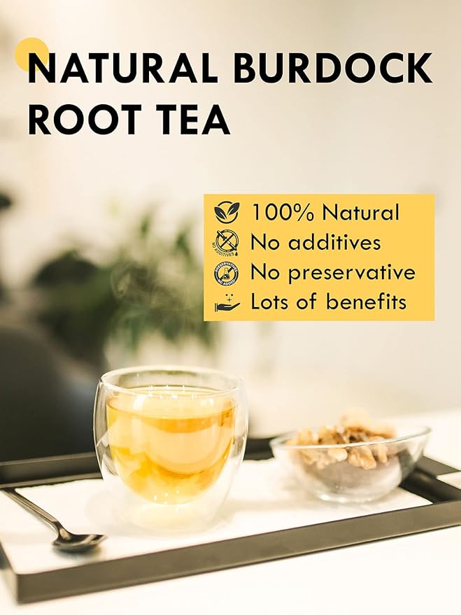 TeeLux Burdock Root Tea Bags, Pure Natural Burdock Root, Caffeine Free, Premium Herbal Tea, 50 Tea