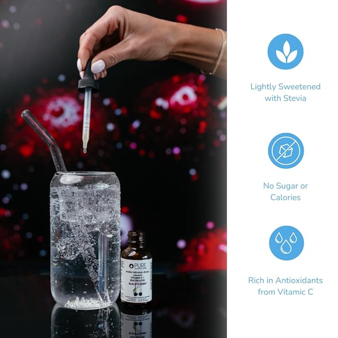 Pure Inventions - Black Cherry Water Infusion Drops - Antioxidants, Vitamin C & Electrolytes