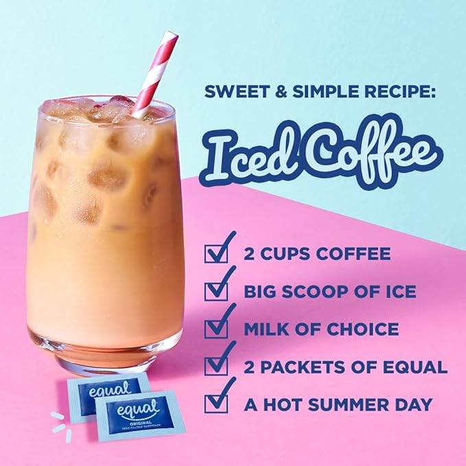 EQUAL 0 Calorie Sweetener, Aspartame and Acesulfame-K Sweetener Packets, Zero Calorie Sugar