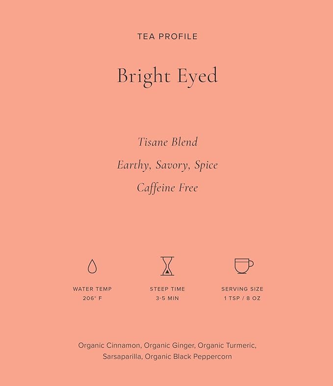 Art of Tea | Bright Eyed Turmeric Ginger Tea - Caffeine Free Turmeric Ginger Tea Bags | 50 Eco
