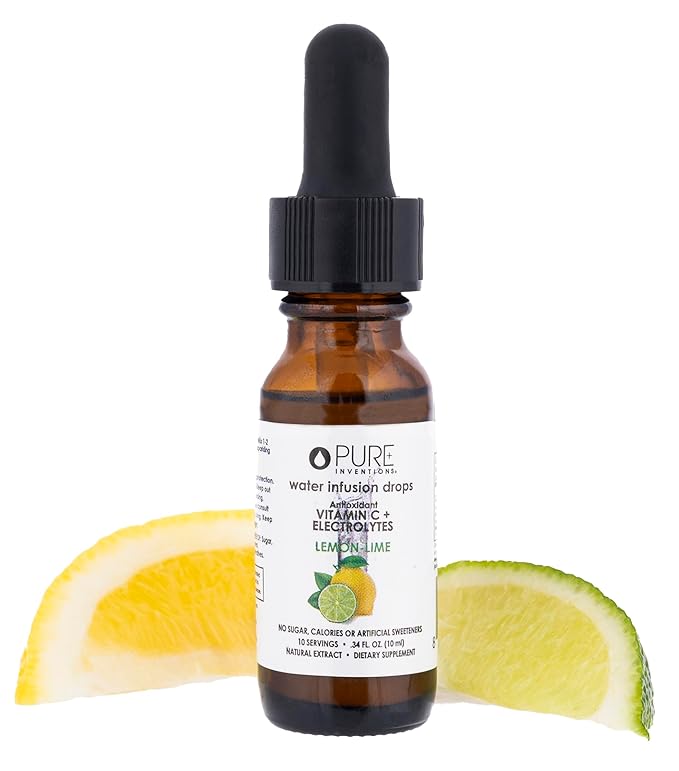 Pure Inventions - Lemon Lime Water Infusion Drops - Antioxidants, Vitamin C & Electrolytes - Health