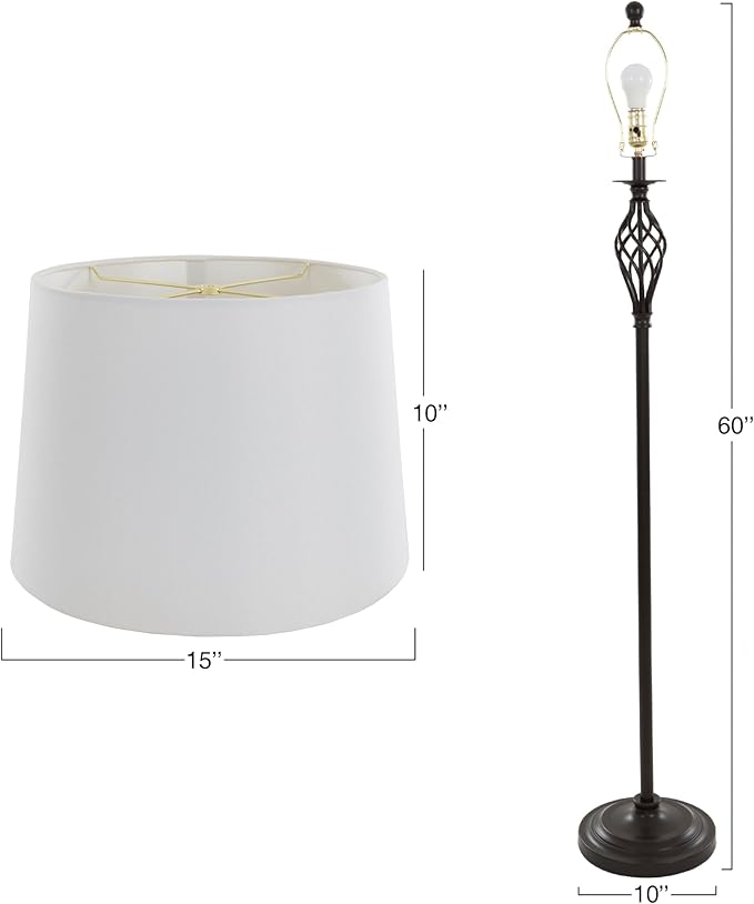 Lavish Home Table and Floor Lamps – Set of 3 Spiral Cage Design Lights for Living Room, Bedroom, or