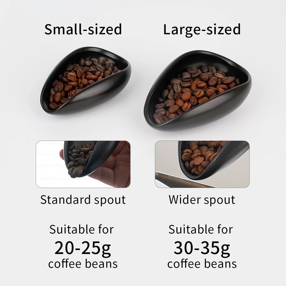 watchget Upgraded 30g Ceramic Coffee Dosing Cup & Tea Storage Tray, Black