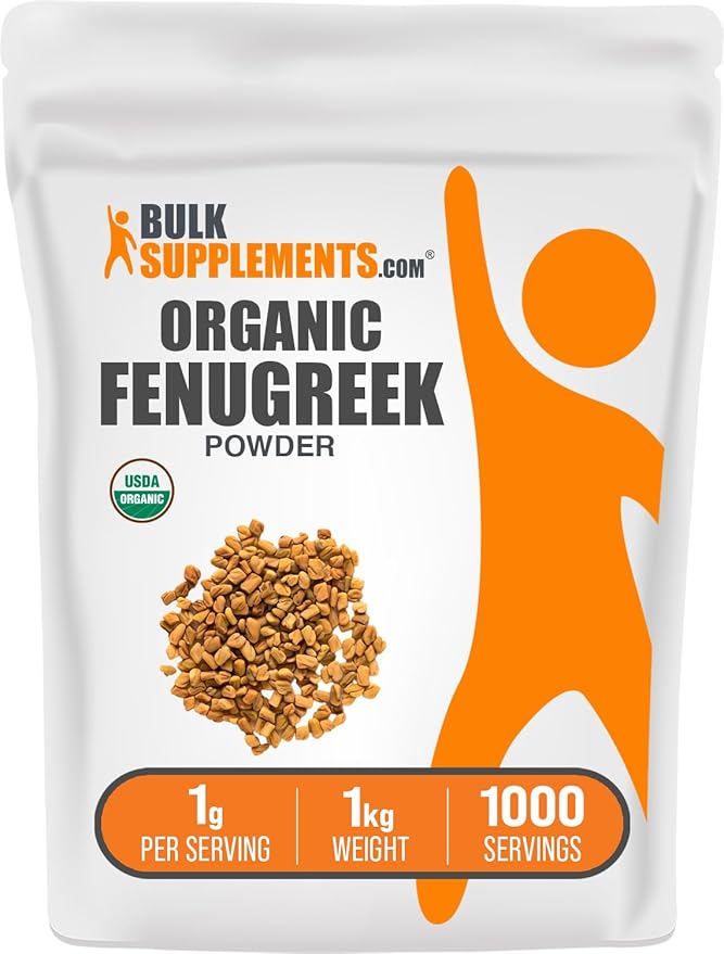 BulkSupplements.com Organic Fenugreek Powder - from Organic Fenugreek Seeds, Trigonella