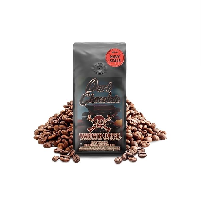 Warpath Coffee Light Roast Whole Bean Coffee, Dark Chocolate Blend, High Caffeine, Extra Strong