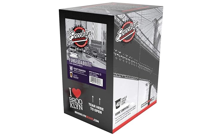Brooklyn Beans Fuhgeddaboutit Gourmet Coffee Pods - Compatible with Keurig 2.0 K Cup Brewers, 40