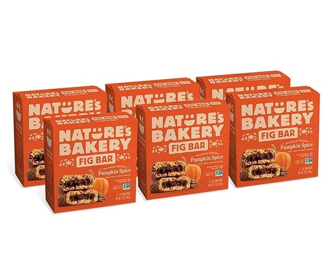 Nature's Bakery Whole Wheat Pumpkin Spice Fig Bars, 2 oz Snack Bars (36 Ct), Plant-Based, Vegan