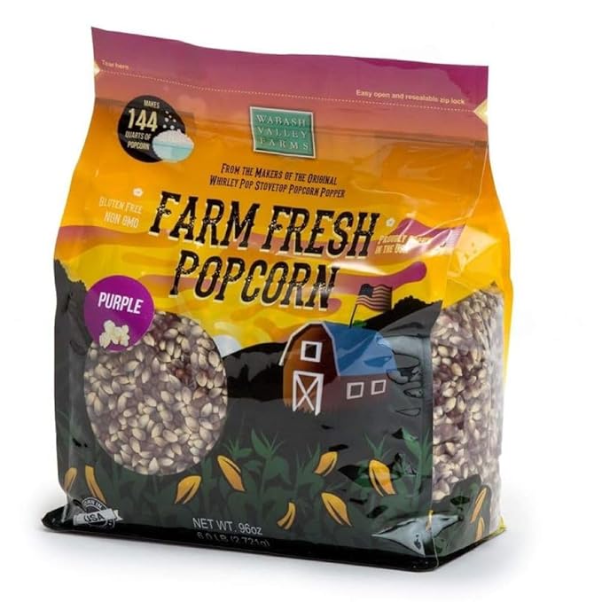 Wabash Valley Farms Popcorn Kernels - Purple Popcorn Kernels, Gourmet Popcorn Kernels for Popcorn
