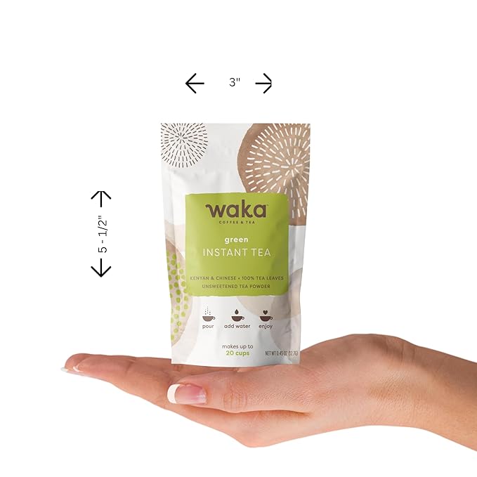 Waka Instant Green Tea Mix, Original - 100% Tea Leaves, No Additives, Unsweetened Sample/Travel