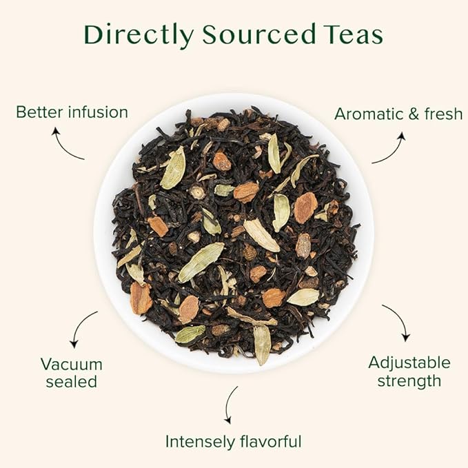 VAHDAM Vanilla Spiced Masala Chai | 3.53oz (50 Cups) Gluten Free Delicious Blend Of Vanilla &