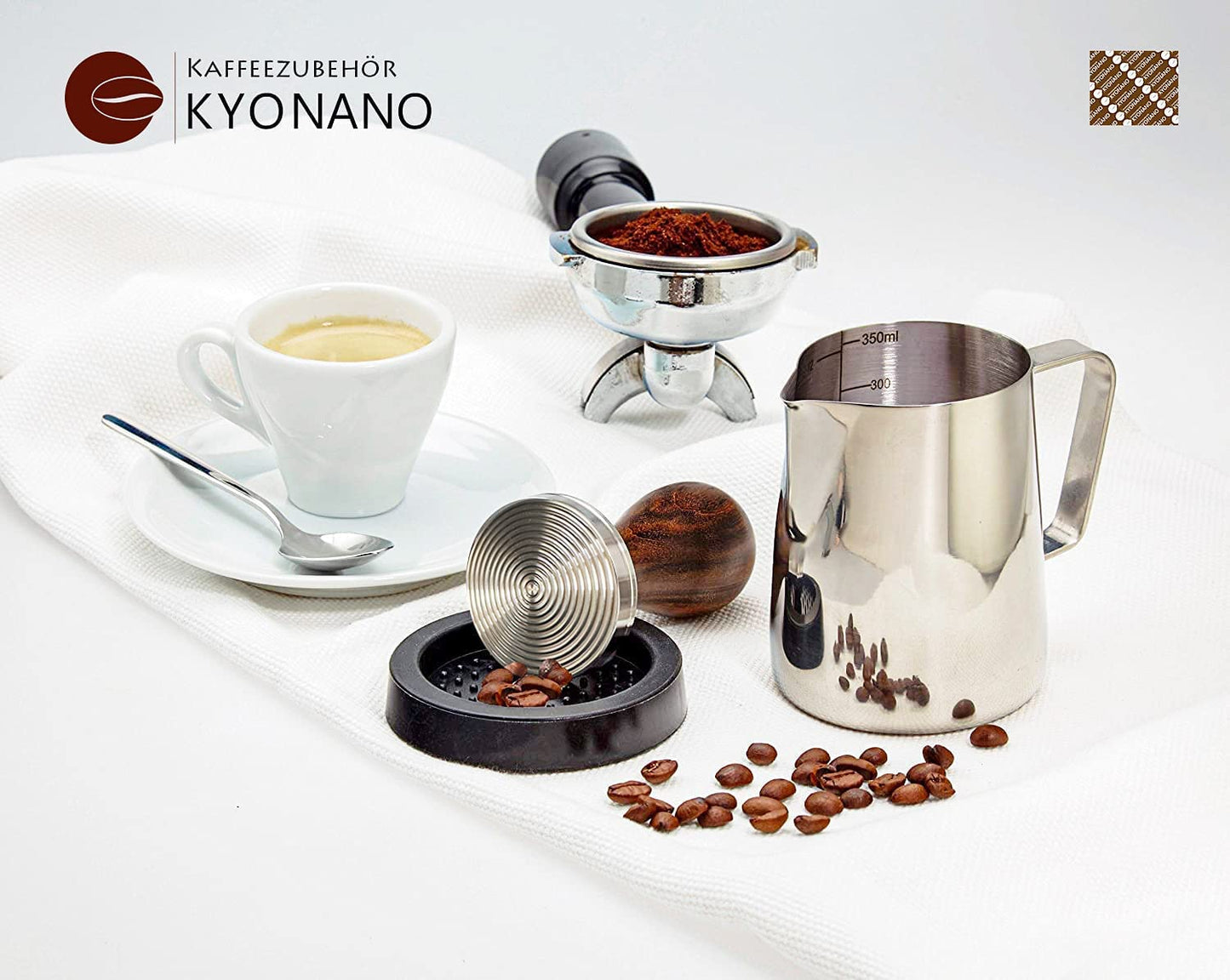 KYONANO 51mm Espresso Coffee Tamper with 304 Stainless Steel Ripple Base