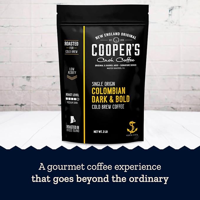 Cold Brew Coffee Colombian Reserve Single Origin Coarsely Ground Coffee - 2 lb. Bag - Dark Roast