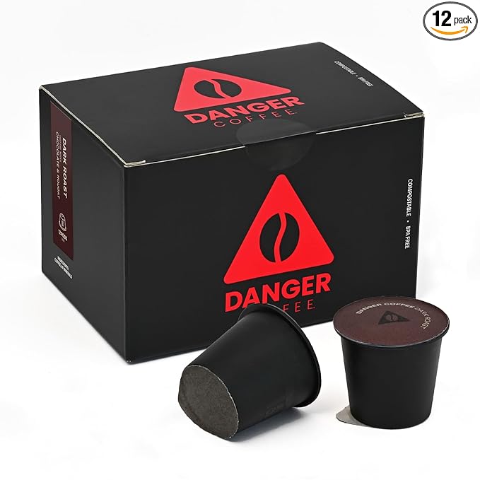 Danger Coffee by Dave Asprey, Remineralized, Mold Free & Lab Tested Compostable Pods | Dark Roast