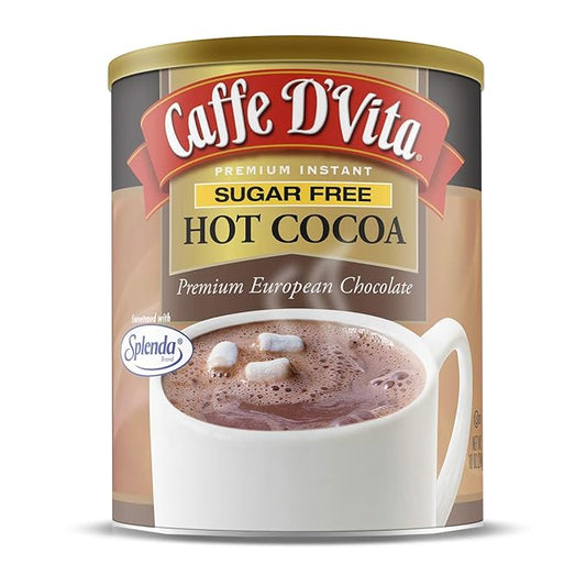 Caffe D'Vita Sugar Free Hot Cocoa Mix - Sugar Free Hot Chocolate Mix, Gluten Free, Low Fat, No