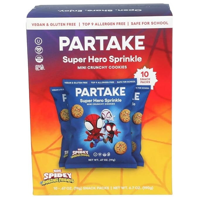 Partake Gluten Free Super Hero Spidey & Friends Sprinkle Cookies - Vegan - Free From the Top 9
