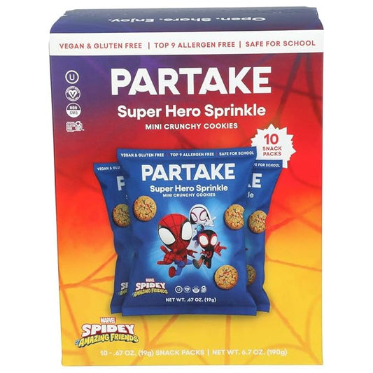 Partake Gluten Free Super Hero Spidey & Friends Sprinkle Cookies - Vegan - Free From the Top 9