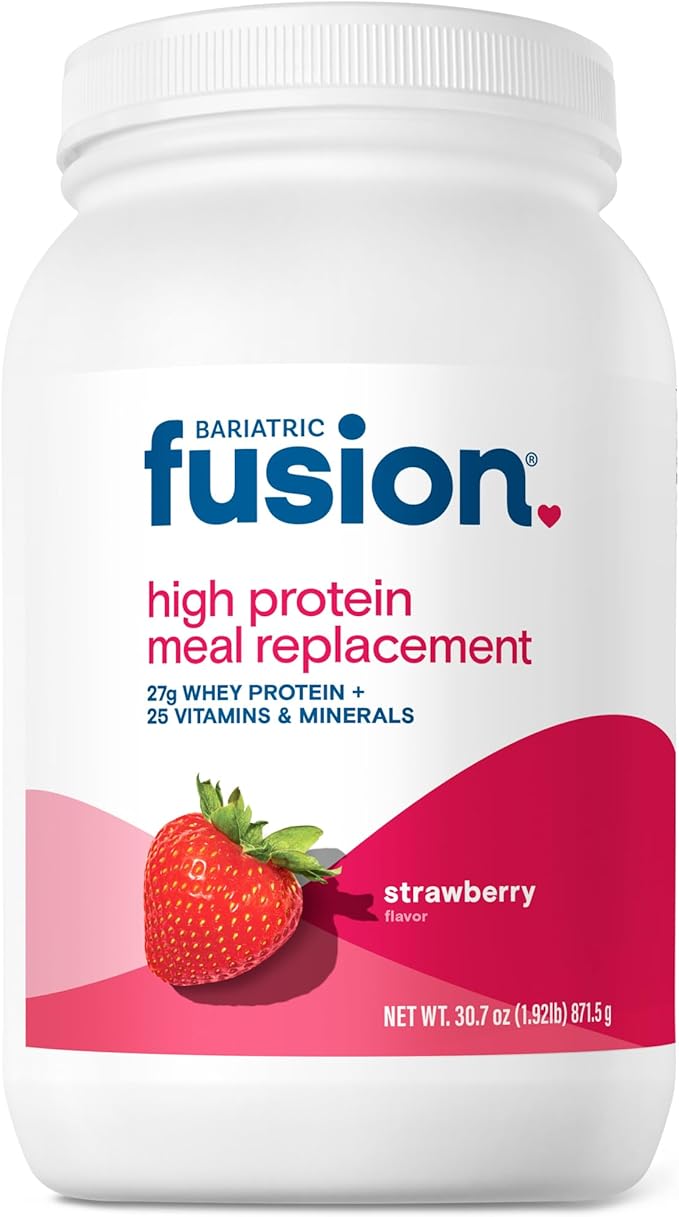 Bariatric Fusion Strawberry Meal Replacement 27g Protein Powder, 21 Serving Tub for Bariatric
