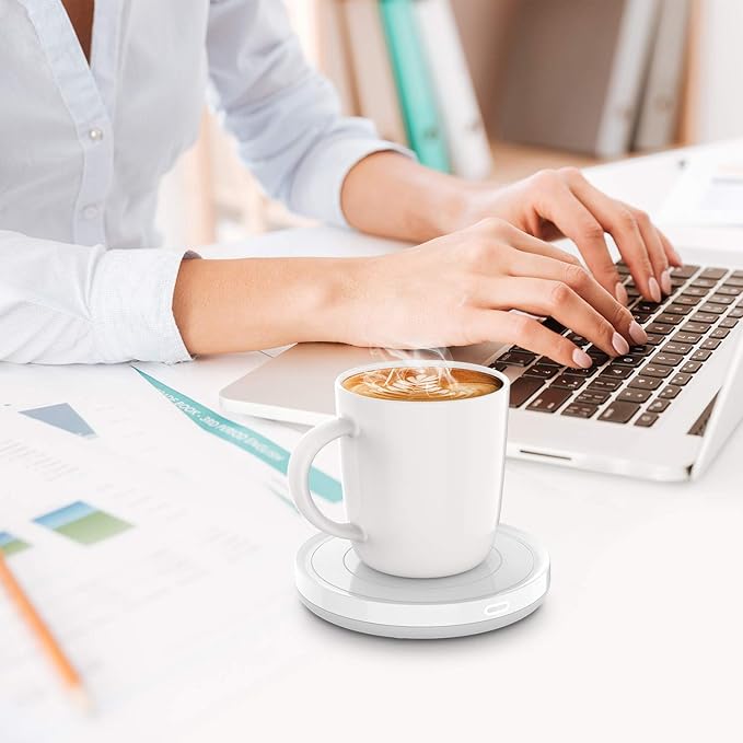 BESTINNKITS Smart Coffee Set Auto On/Off Gravity-Induction Mug Office Desk Use, Candle Wax Cup