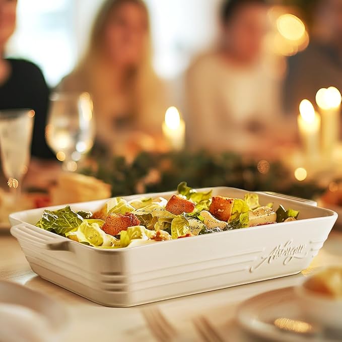 Casserole Dishes for Oven,9x13 Ceramic Baking Dish,4.2 Quarts Large Lasagna Pan with Handles Deep