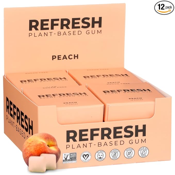 Refresh Gum, Xylitol, Natural, Sugar Free, Long Lasting, Plastic Free, Natural Flavors & Organic