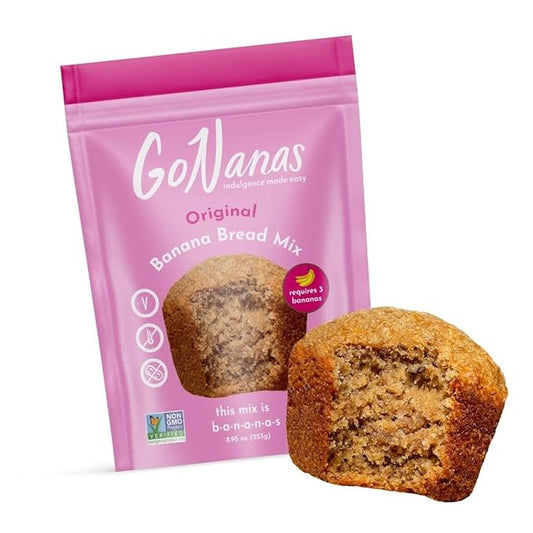 GoNanas Original Oat Flour Banana Bread Mix, Suitable for Plant Based Vegan Diets, Gluten Free