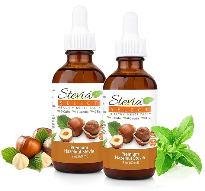 Stevia Select Hazelnut Stevia Extract Liquid - Zero Calorie Sweetener - All Natural Liquid Sugar