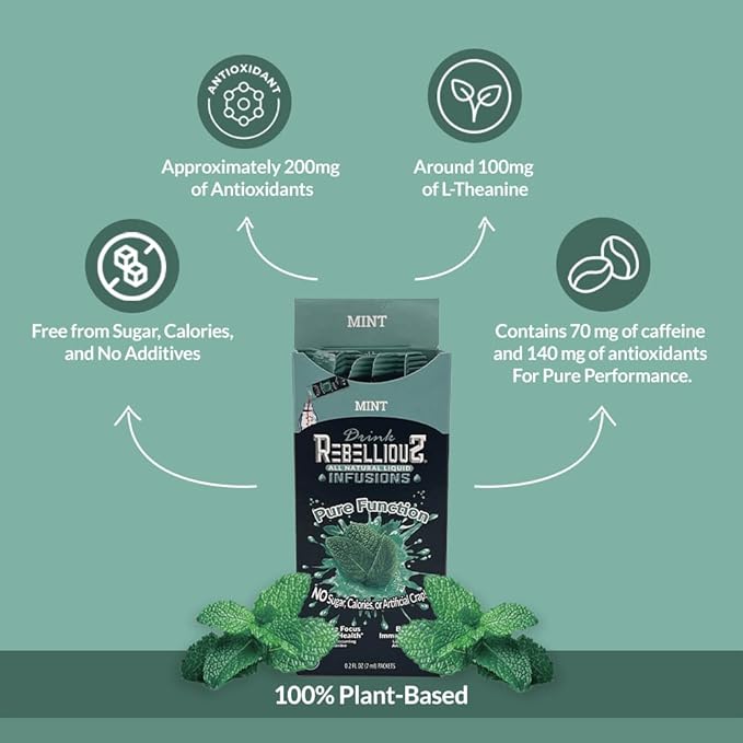 Rebellious Organic Energy Drink Mix Pure Function & Performance Bundle (8 Packs, 10 Counts on Each)