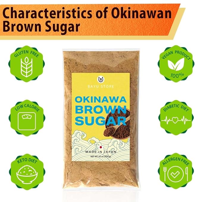 Brown Sugar Powder, Made in Japan,Only Sugarcane, Clean Eating, Rich in minerals,Vitamin B,Rich in