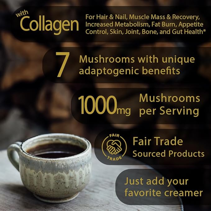 Original Organic mushroom Instant Coffee - 10 x 9g Packets - Healthy Coffee alternative and