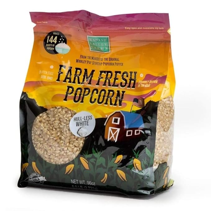 Wabash Valley Farms Popcorn Kernels - Hull-Less Baby White Popcorn Kernels, Gourmet Popcorn Kernels
